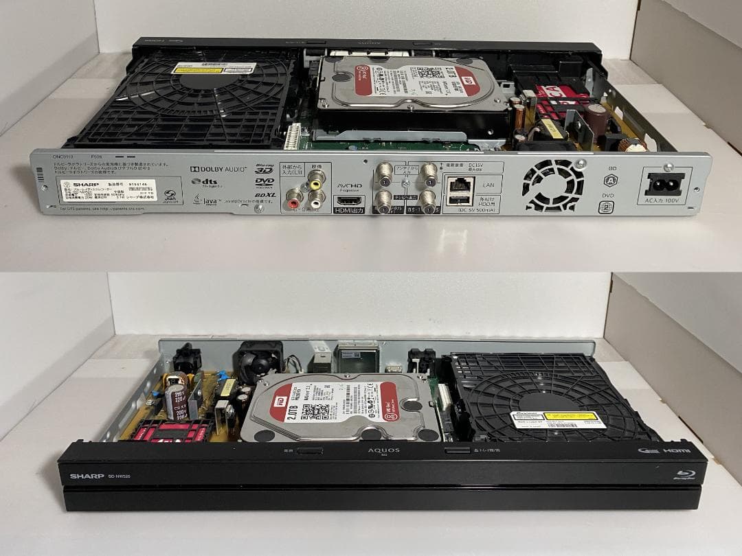 SHARP　AQUOS　BD-ＮW520　18年製 容量アップHDD：2TB