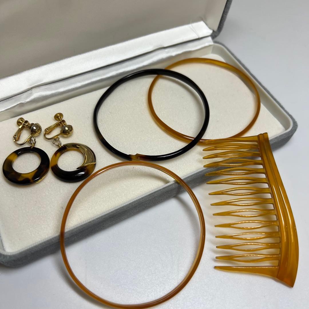 本白鼈甲　バングル　3本　くし　21g 東K7-1229☆2F