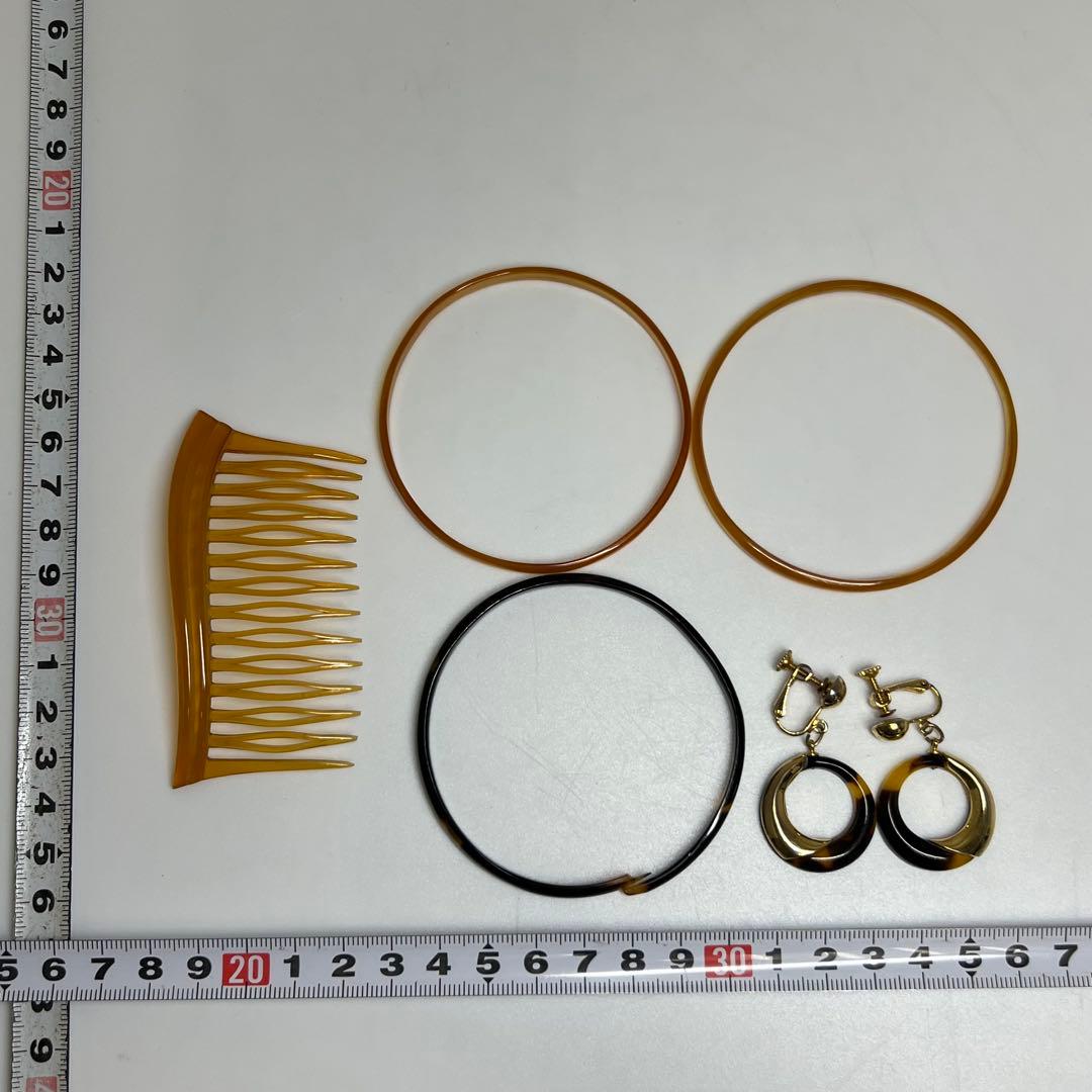 本白鼈甲　バングル　3本　くし　21g 東K7-1229☆2F