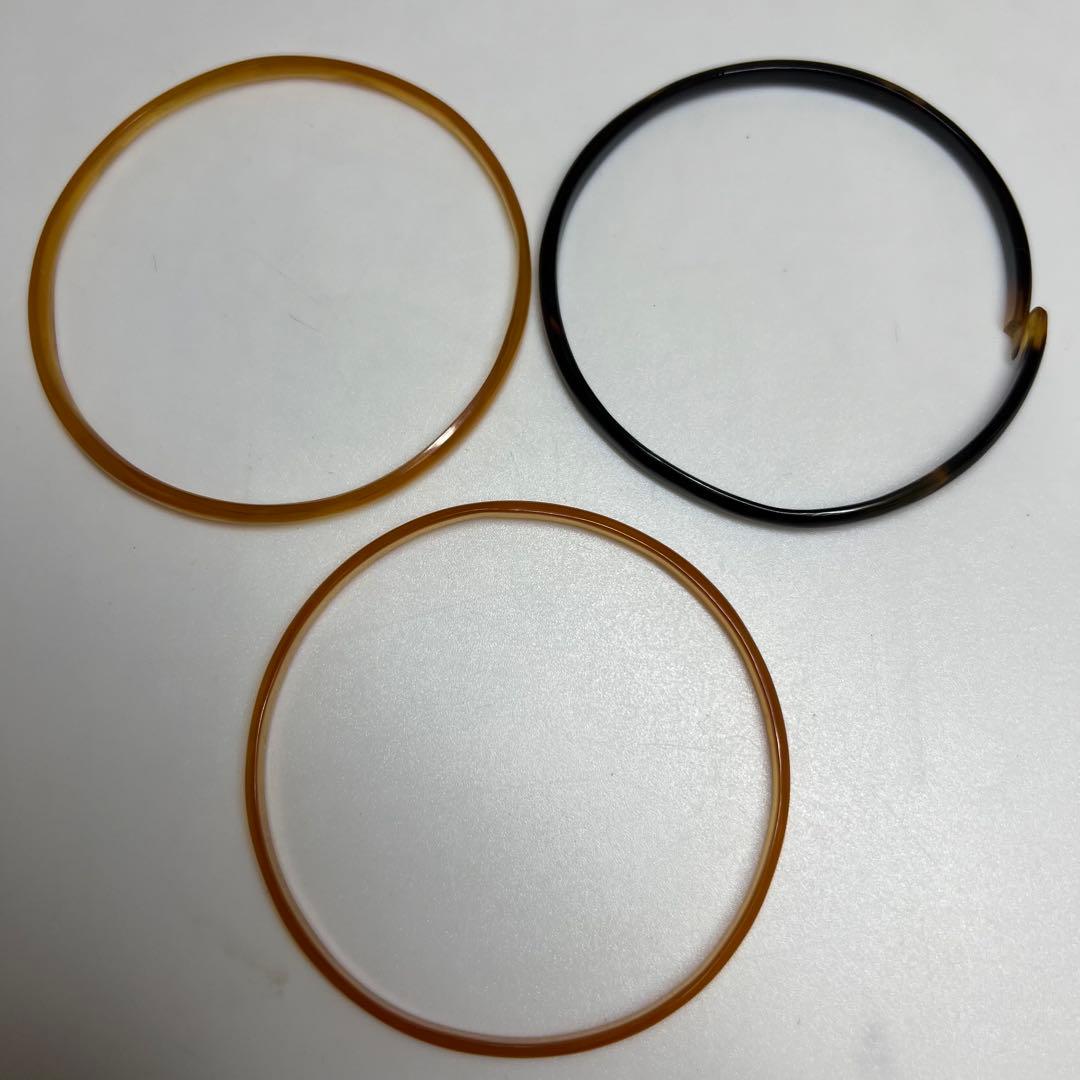 本白鼈甲　バングル　3本　くし　21g 東K7-1229☆2F