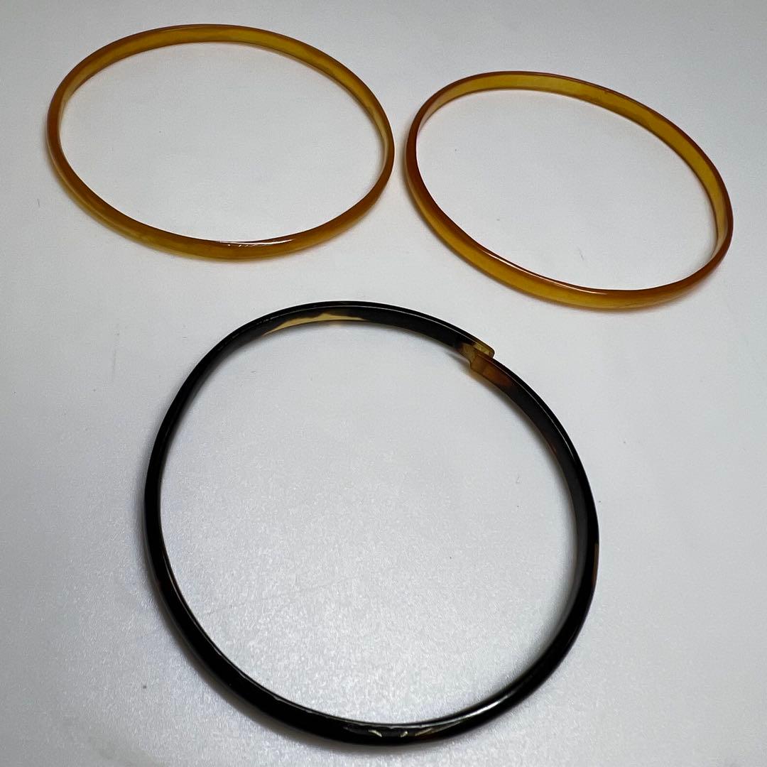 本白鼈甲　バングル　3本　くし　21g 東K7-1229☆2F