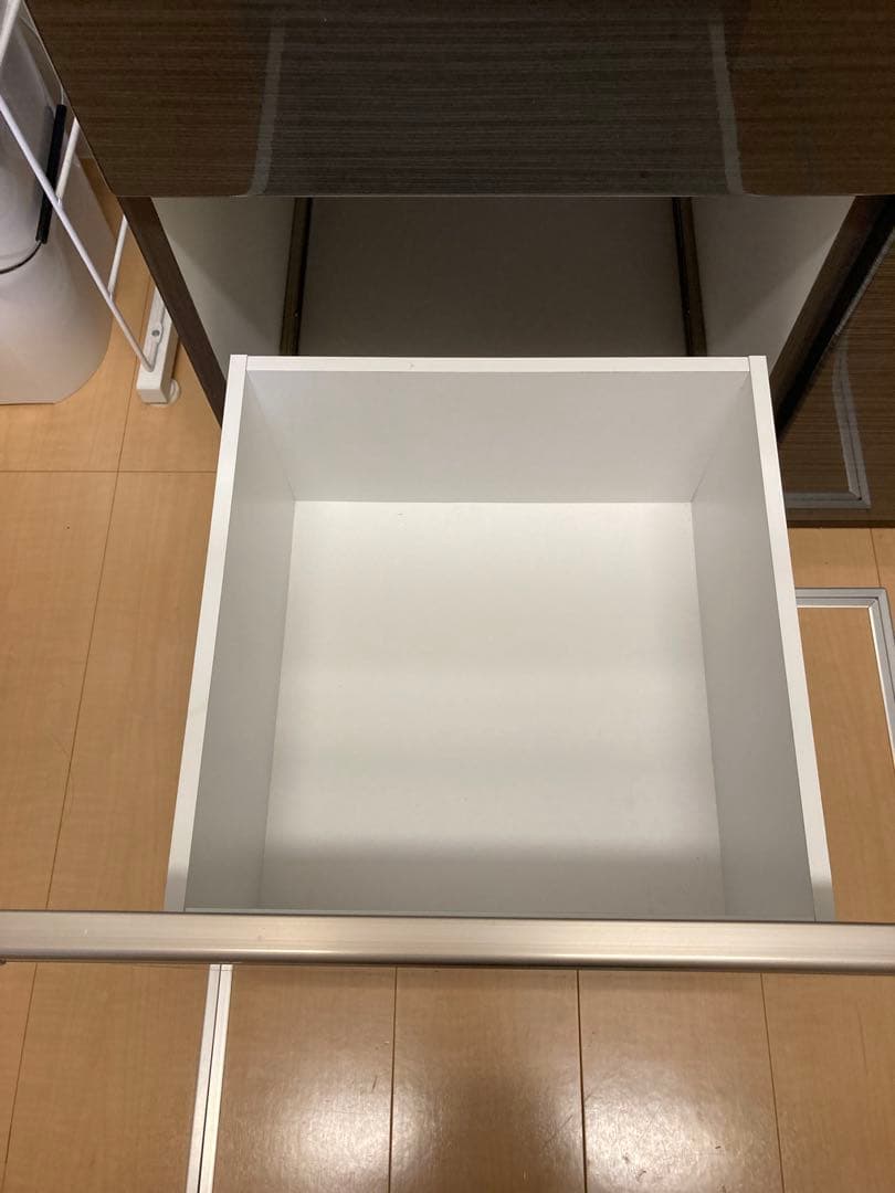 ダークブラウン キッチンカウンター 4段引き出し