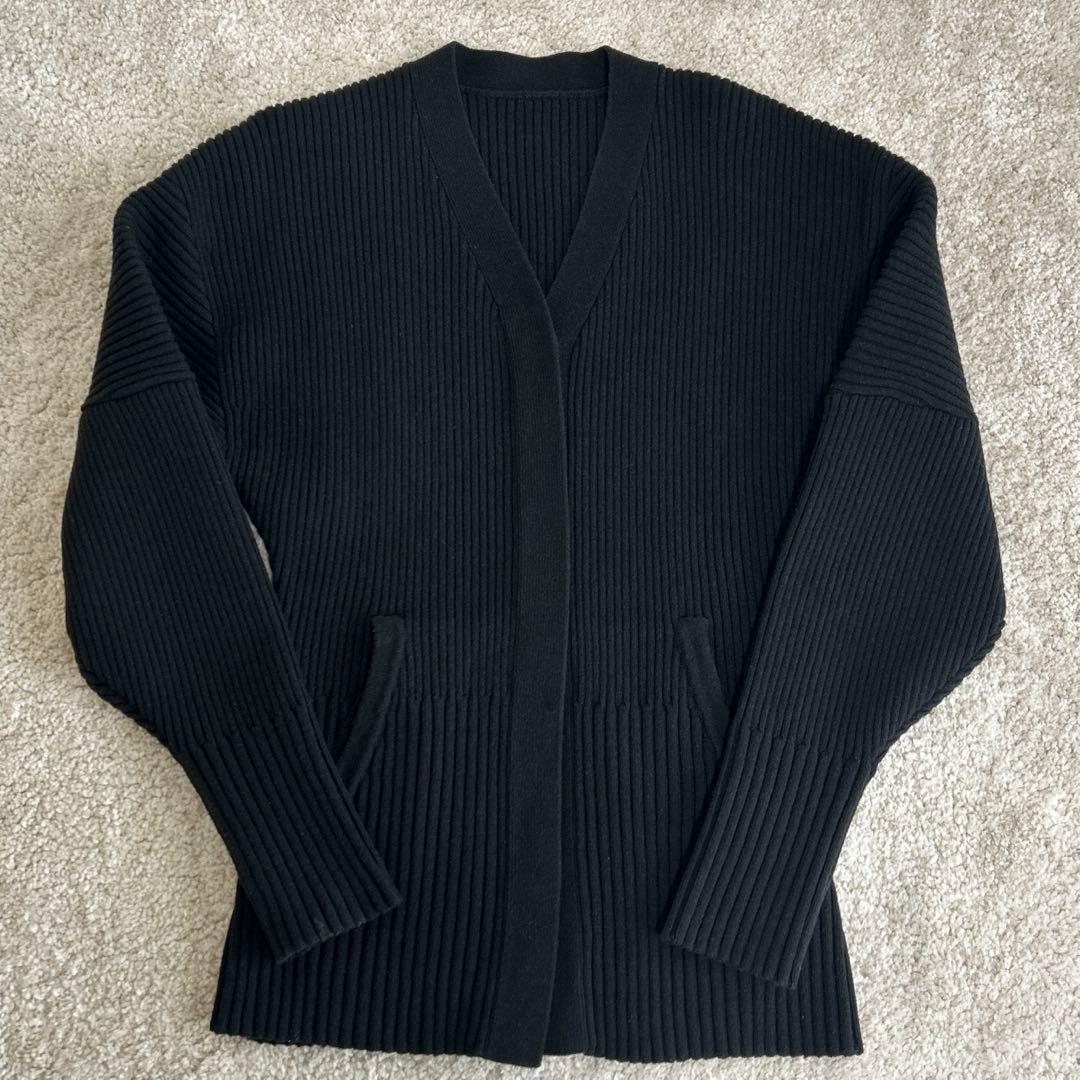 【美品】アダムエロペ 24AW 洗える フォルムリブカーディガン