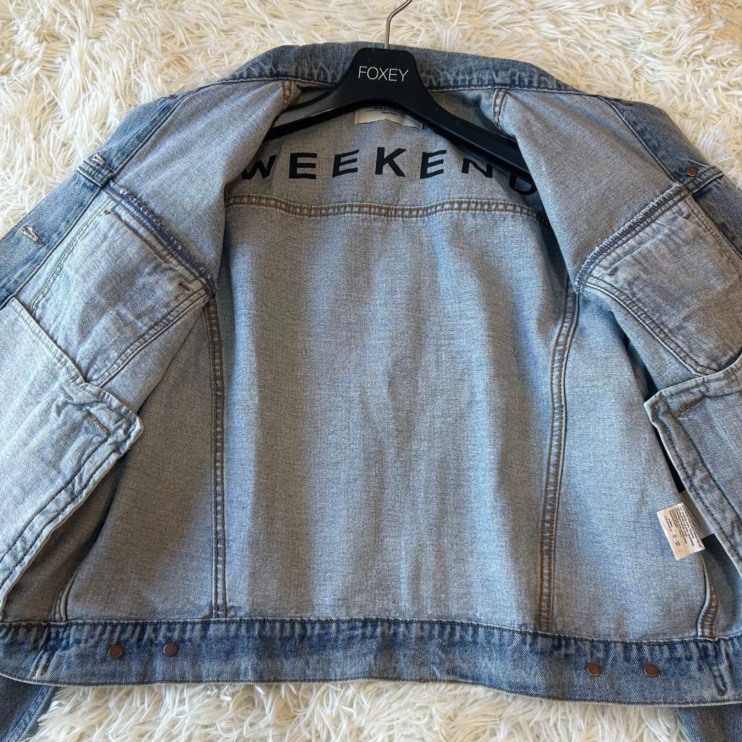 未使用級2023SS WeekendMaxMara ロゴデニムジャケットGジャン