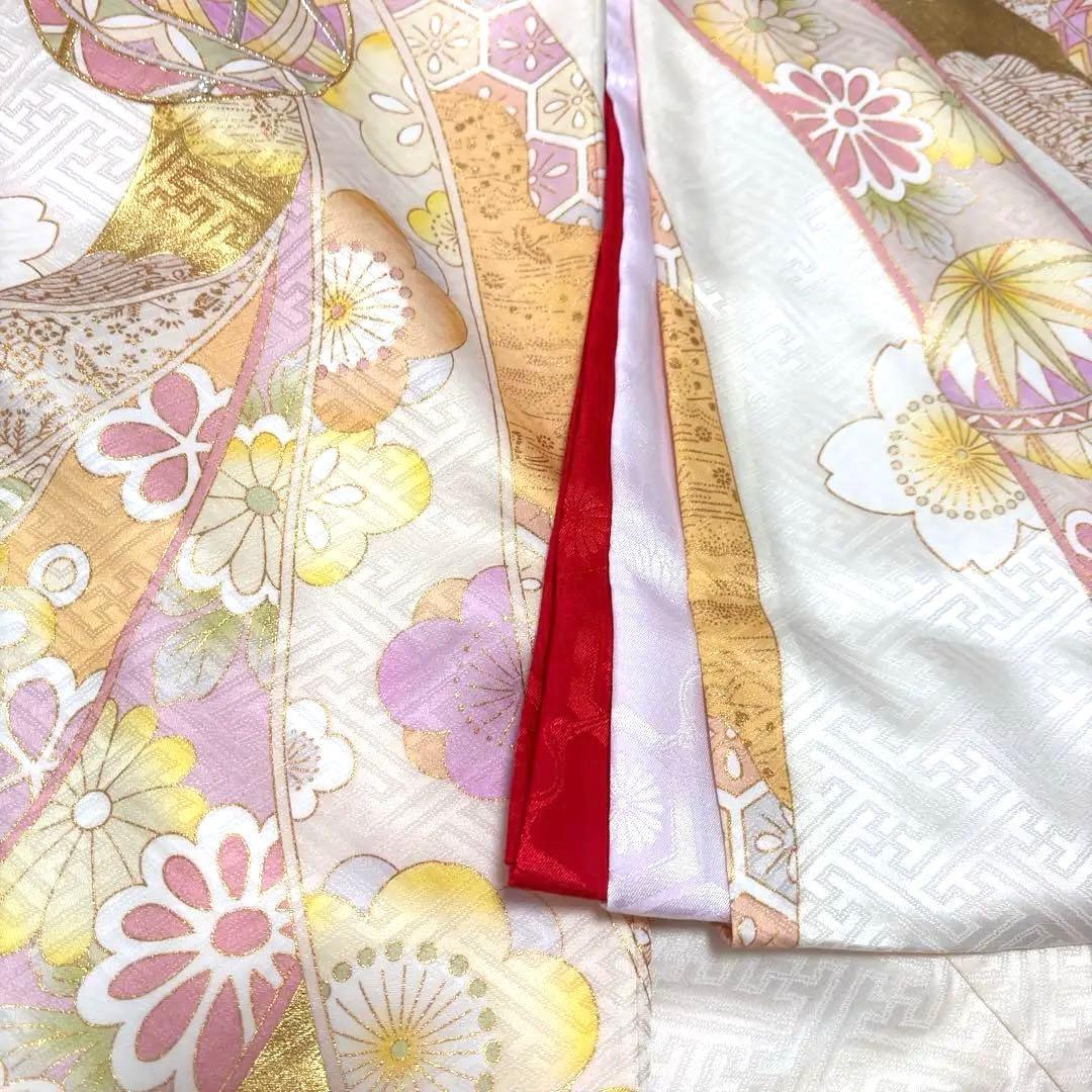 【新品】日本製 スキンベージュ お宮参り 産着 正絹 刺繍入り たとう紙 襦袢付