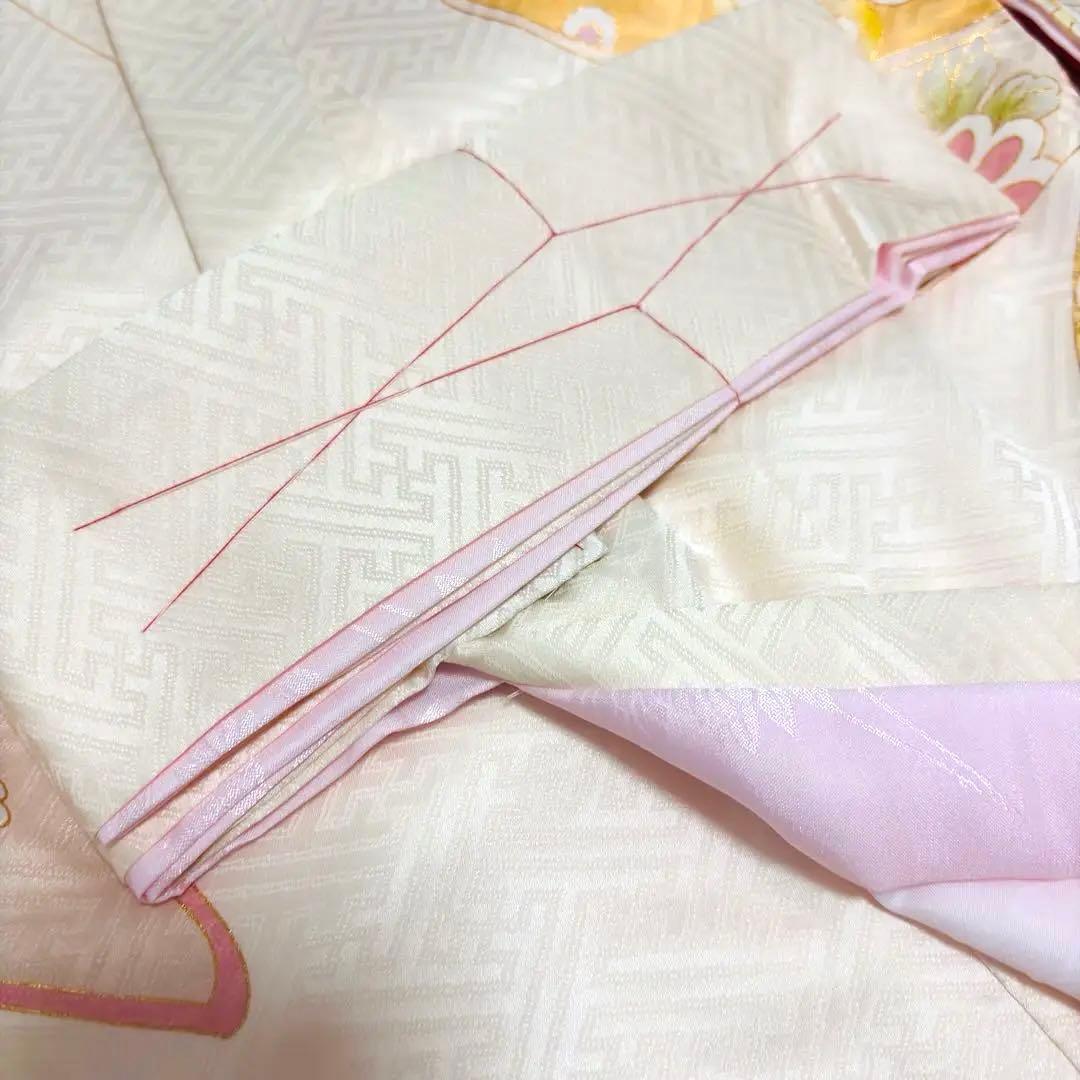 【新品】日本製 スキンベージュ お宮参り 産着 正絹 刺繍入り たとう紙 襦袢付