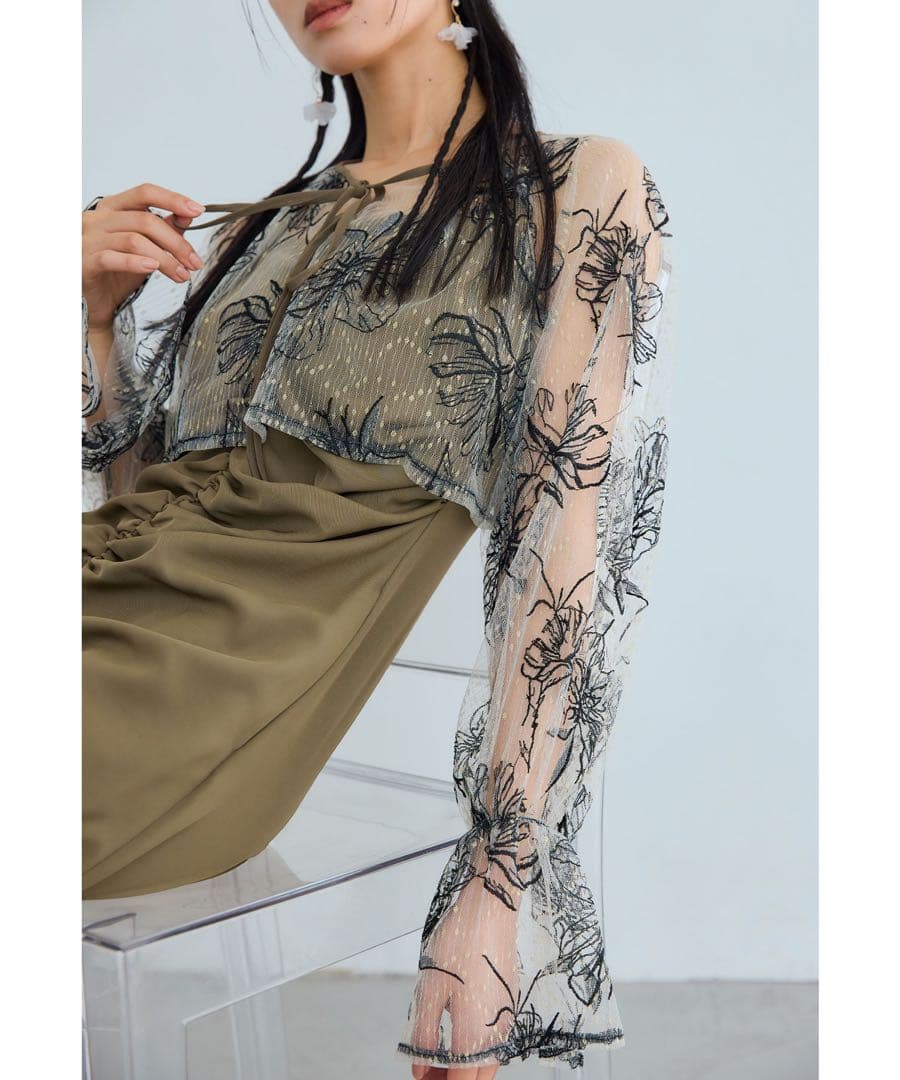 ク★新品★ ニアナMany wayゴールドフラワードレス 2点セット　サンプル品