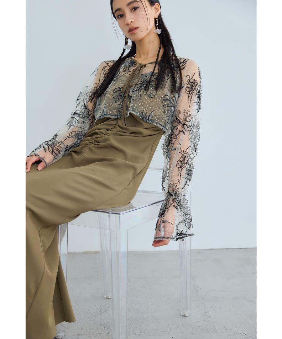 ク★新品★ ニアナMany wayゴールドフラワードレス 2点セット　サンプル品