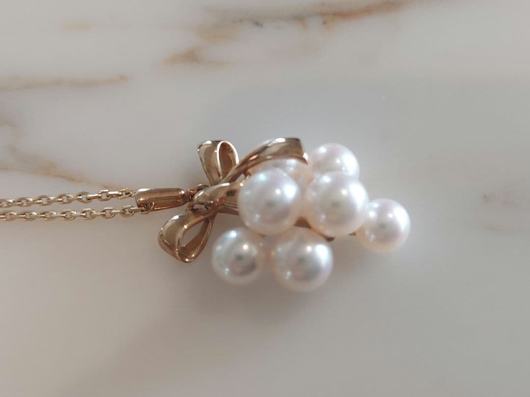 MIKIMOTO　パールリボンデザインネックレス