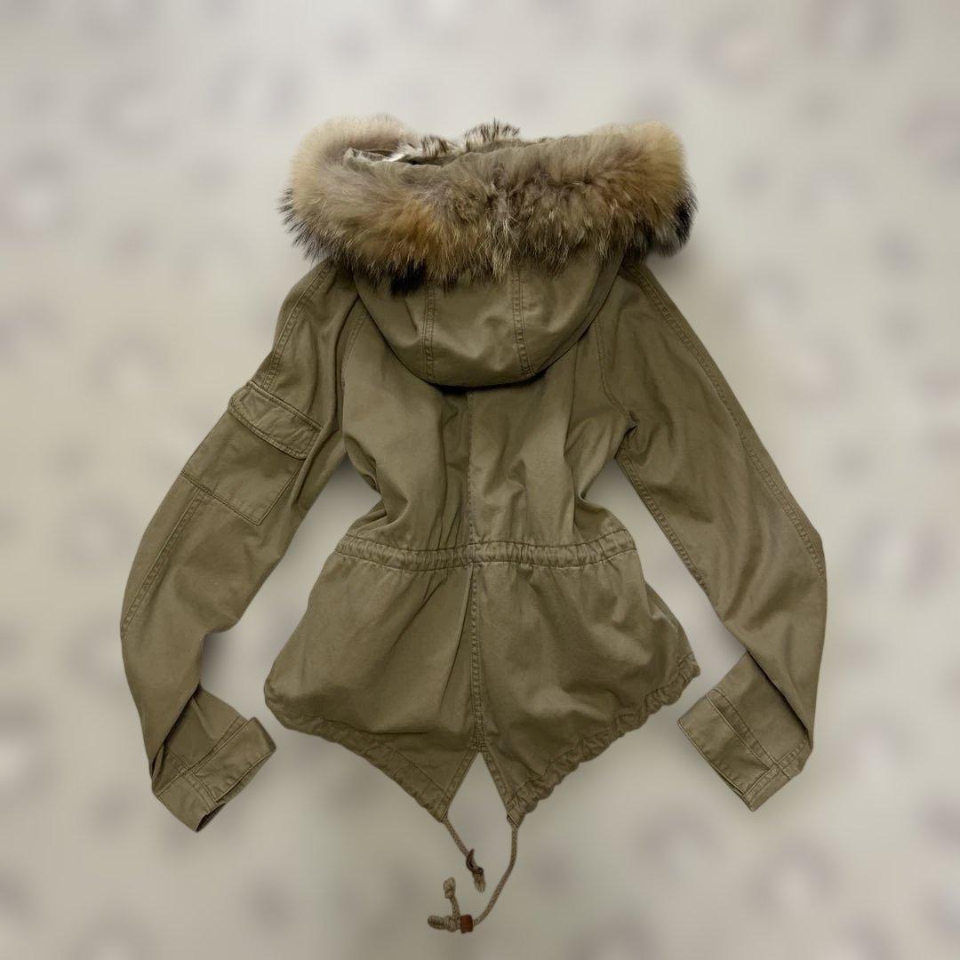 平成ギャル　y2k 豹柄　ビッグフード　ミリタリージャケット　グランジ　ラクーン