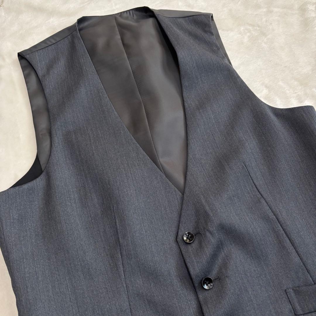 【美品】スーツセレクト　スリーピース　スーツ　グレー Y7