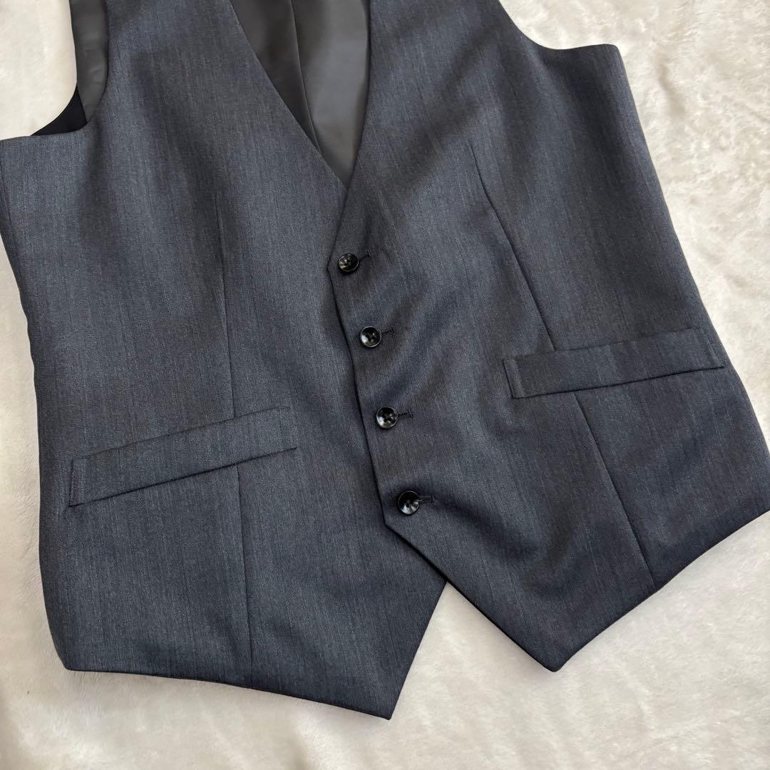 【美品】スーツセレクト　スリーピース　スーツ　グレー Y7