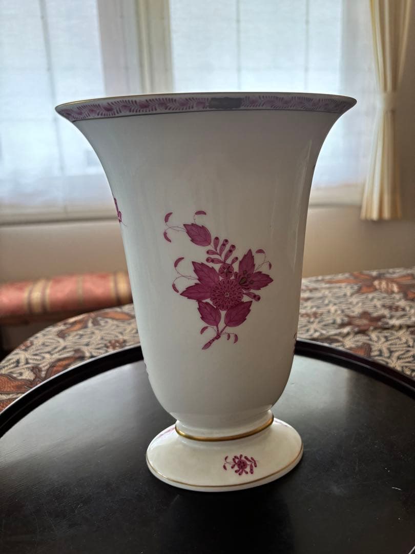 【マツ】ヘレンド　花器　アポニー　ピンク