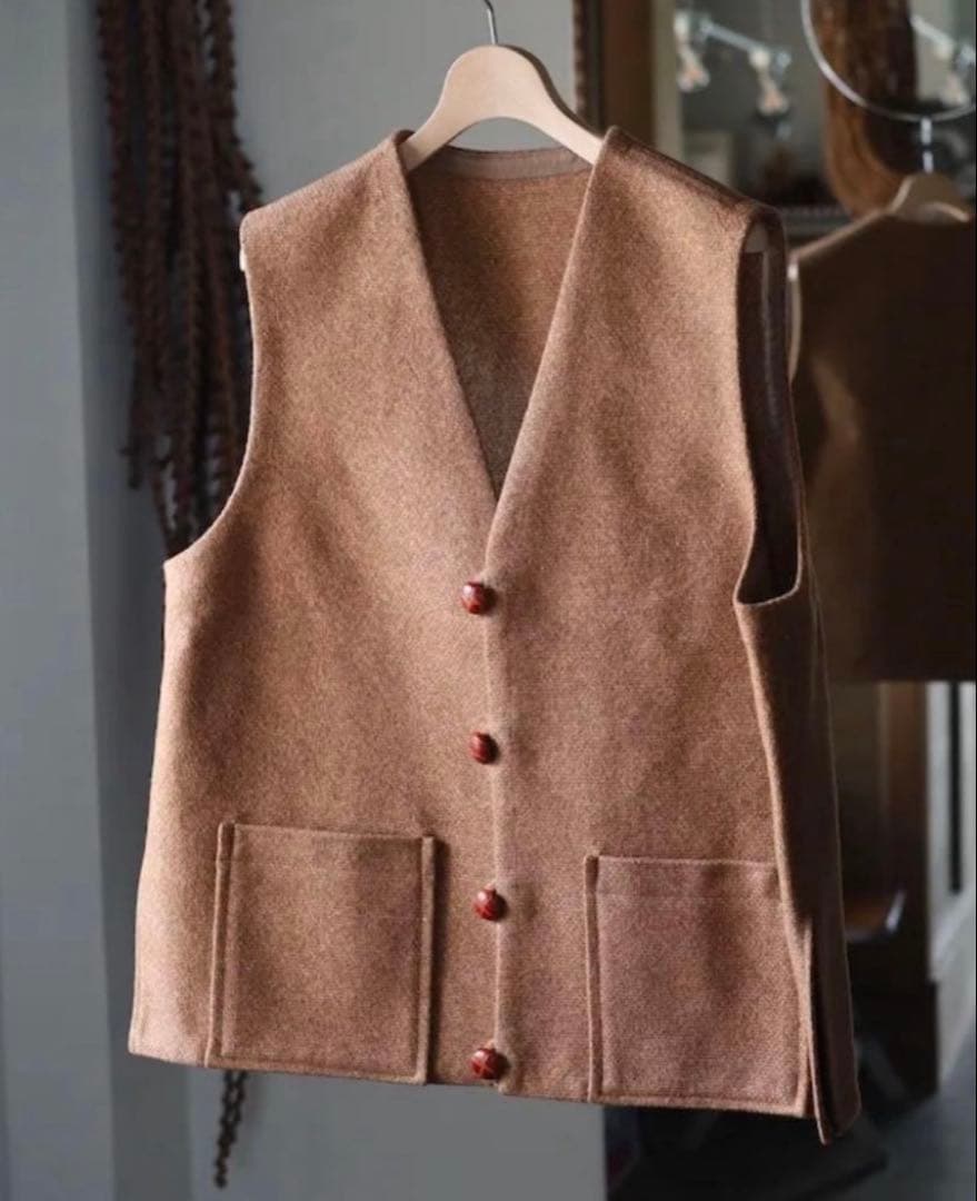 トップス 25AW HERILL Cashmere Linen Chimayo Vest