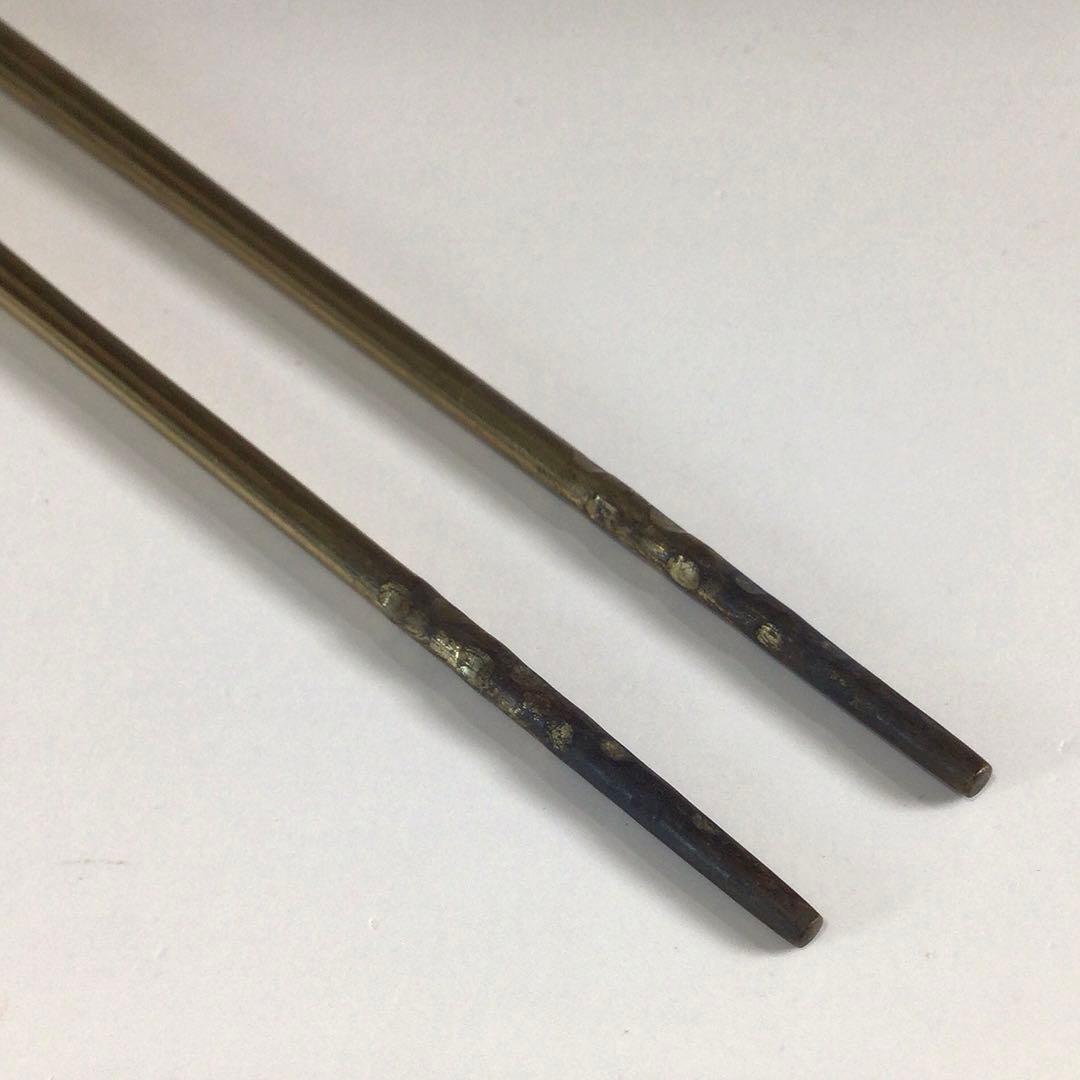 Ｐ７４７　火箸　『木村清雲造』『南鐐』『松笠頭』『飾火箸』　共箱　茶道具