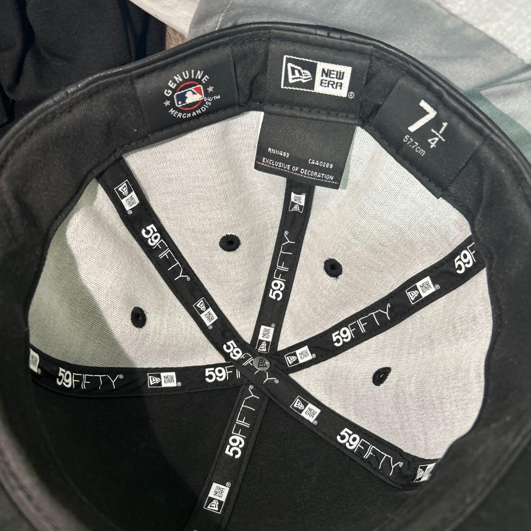 New Era ブラックレザーキャップ NYロゴ