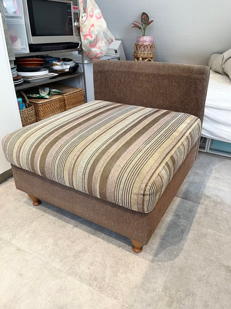 ストライプデザイン 1人掛けソファ