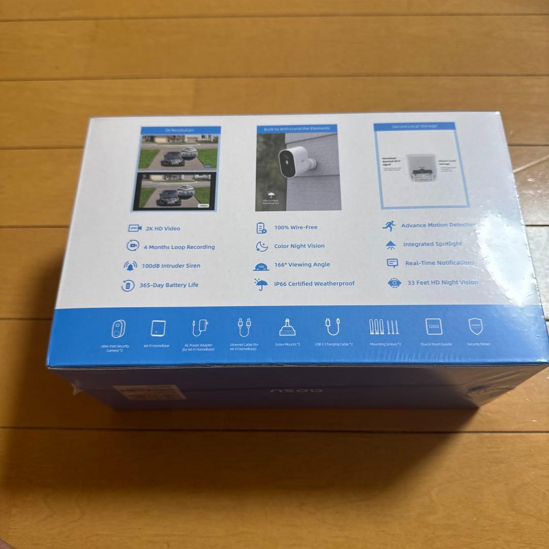 aosu 防犯カメラ 屋外 2台セット 電池式9200mAh 166°広い視野角