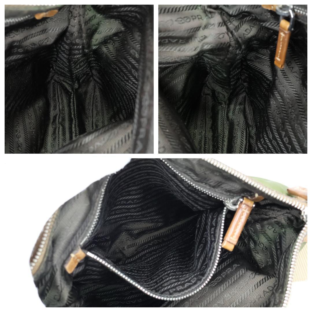 良品 PRADA プラダ ショルダーバッグ ナイロン レザー 三角ロゴ 白タグ