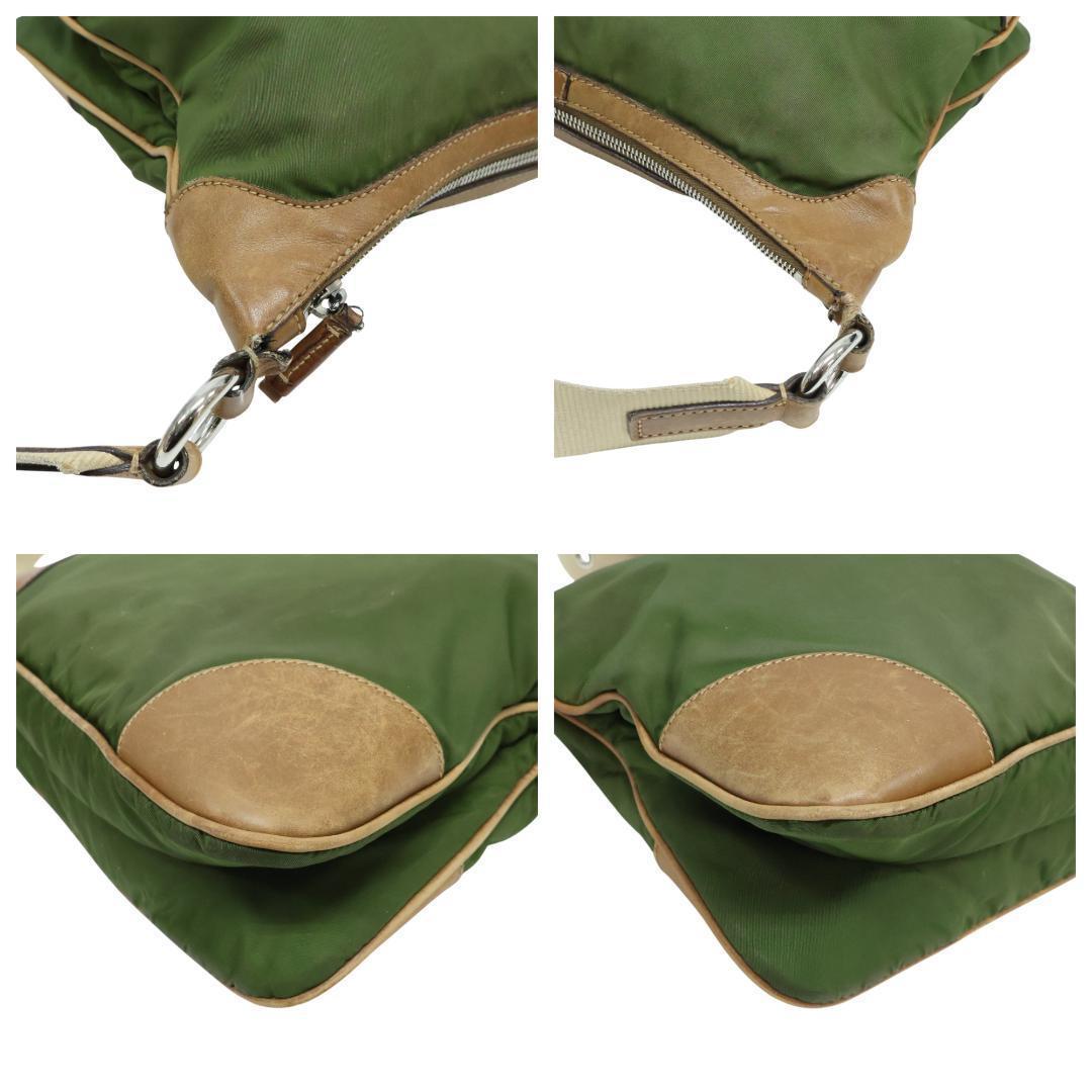 良品 PRADA プラダ ショルダーバッグ ナイロン レザー 三角ロゴ 白タグ