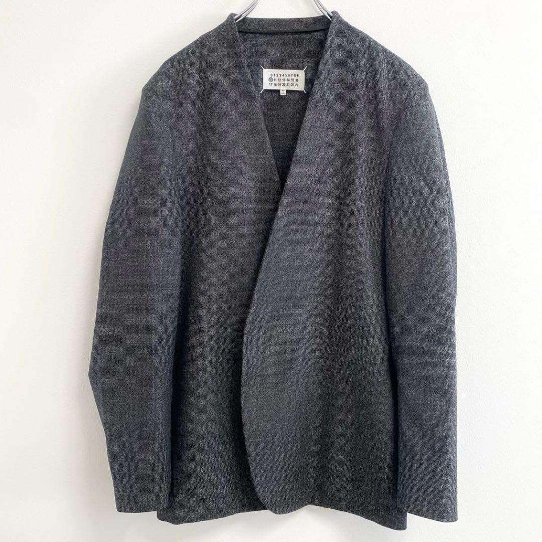【美品】Maison Margiela 10 ノーカラージャケット グレー 48