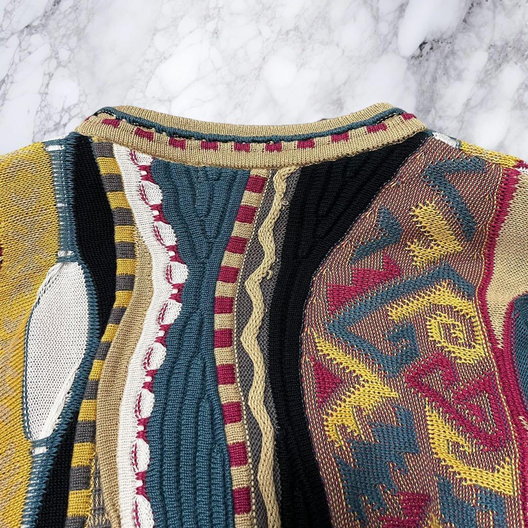 TUNDRA ツンドラ 3Dニット セーター 立体 総柄 マルチカラー L