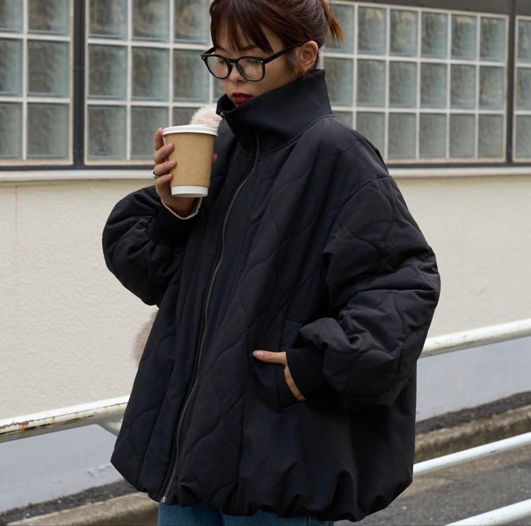 チャオパニックティピー　切り替えキルティングスタンドカラーバルーンブルゾン