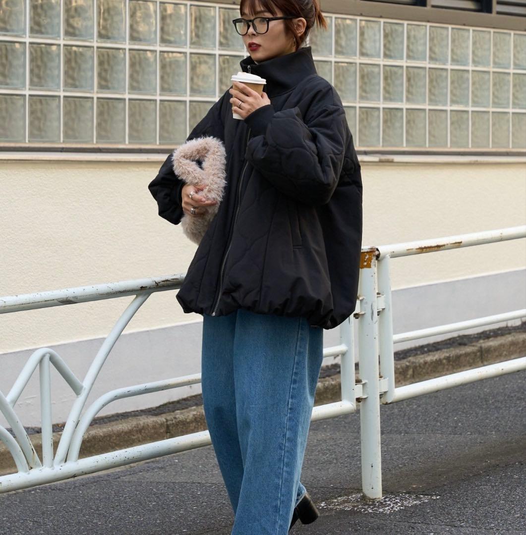 チャオパニックティピー　切り替えキルティングスタンドカラーバルーンブルゾン