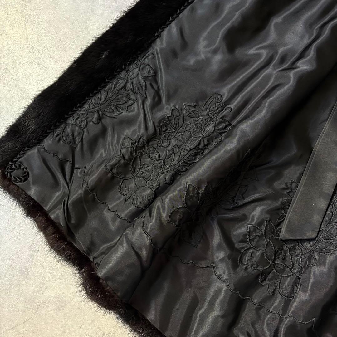 【極美品❣️】毛皮　総丈114 高級ミンク 銀SAGA ミンクコート ブラック