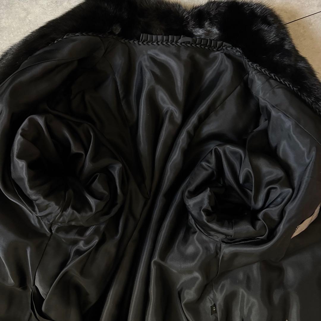 【極美品❣️】毛皮　総丈114 高級ミンク 銀SAGA ミンクコート ブラック