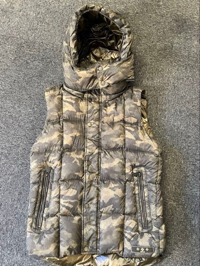 TATRAS メンズ フード付きダウンベスト 迷彩