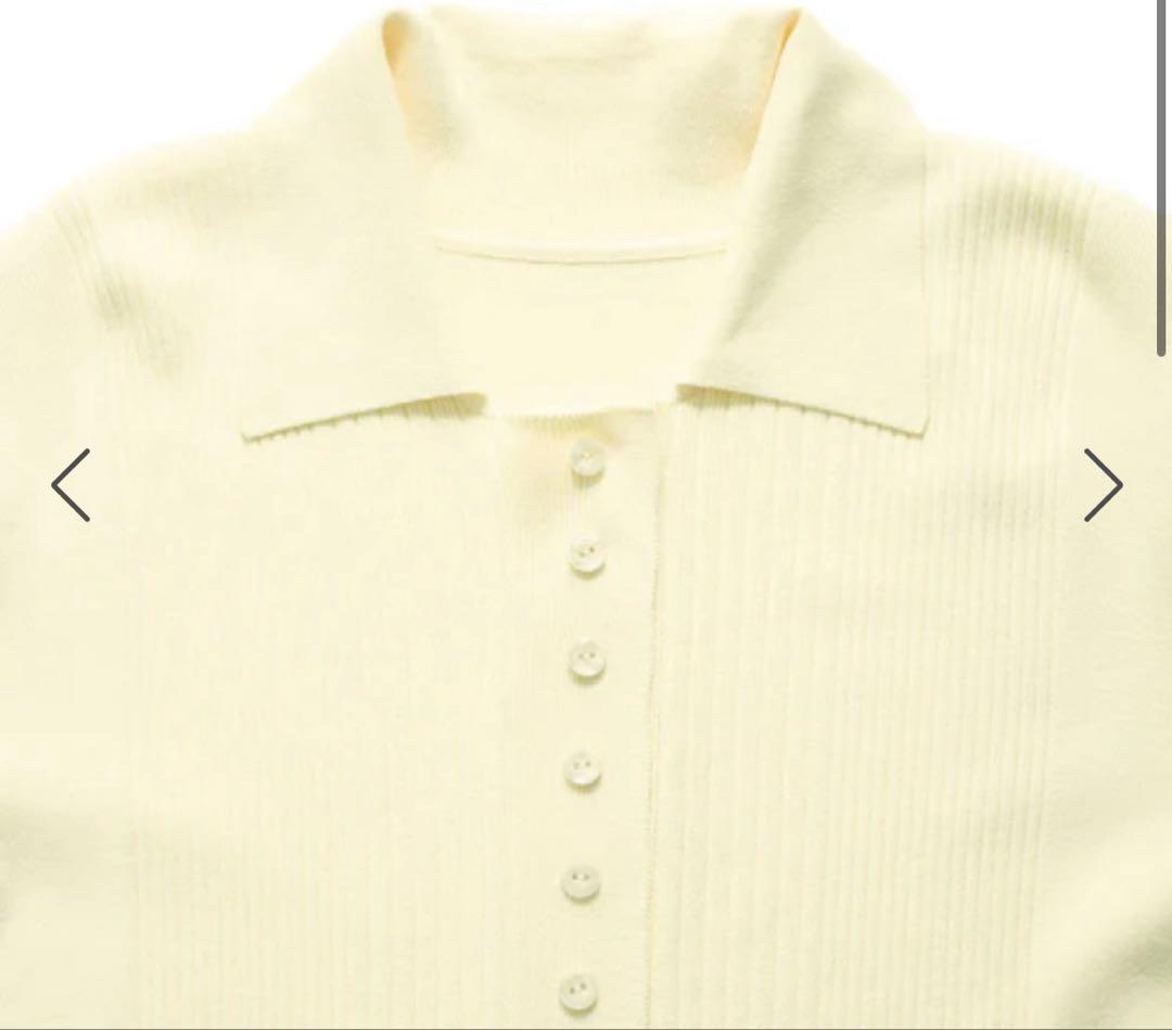 本日終了ボタンニットポロワンピース　アダムエロペ