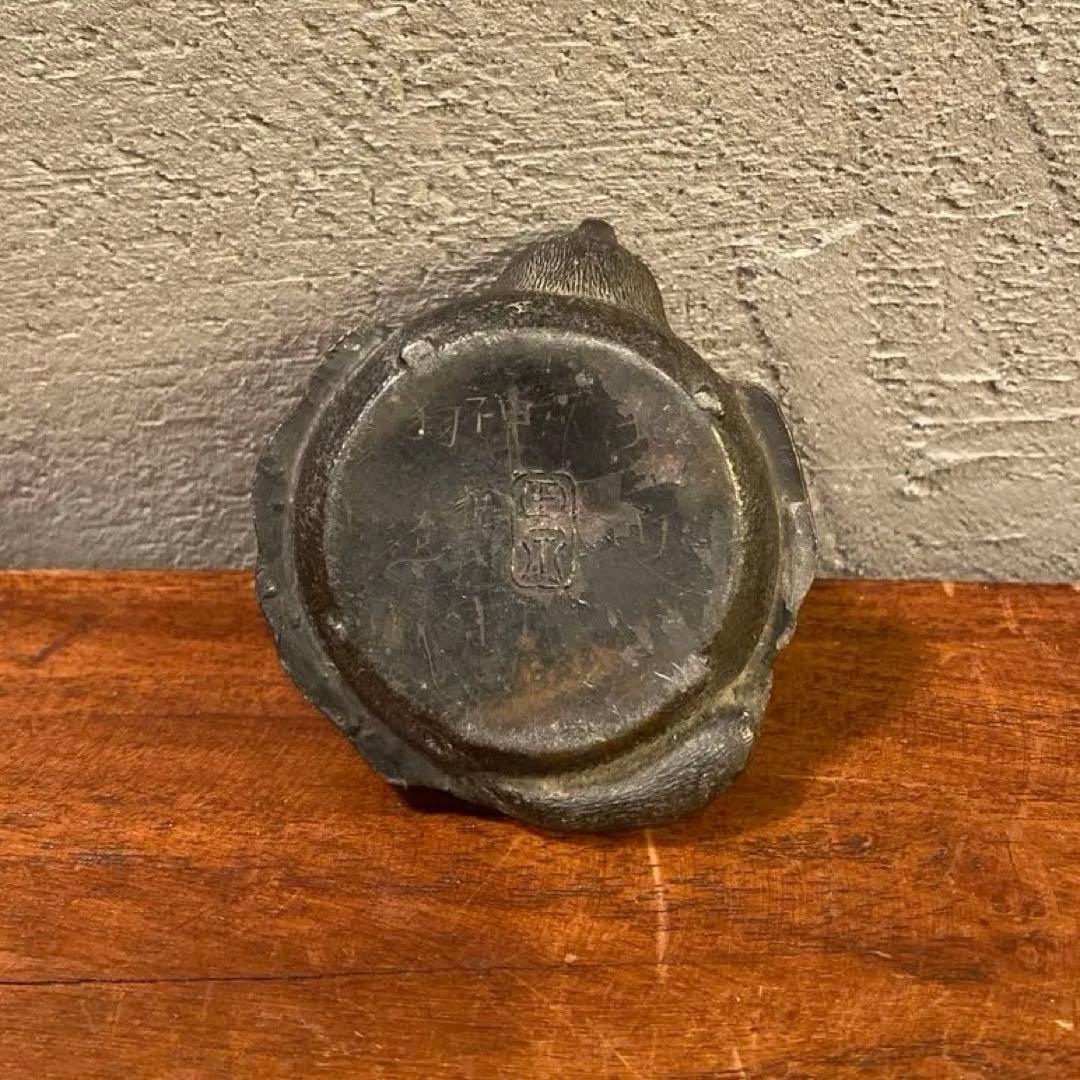 骨董品 江戸後期 分福茶釜 水滴 タヌキ 古錫 古銅 美品 古道具 コレクション