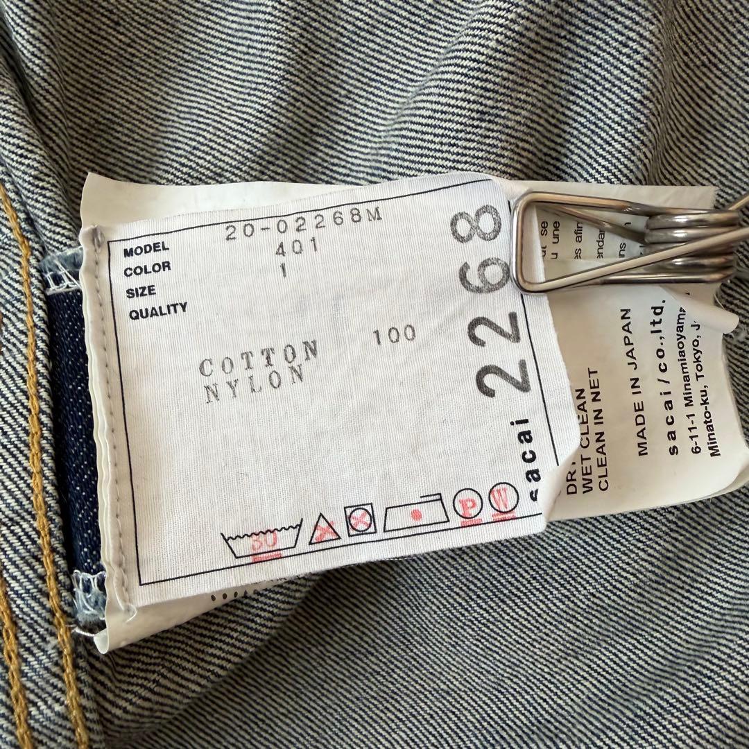 sacai ストレートフィットデニムジャケット ウェスタン調　ドッキング　異素材