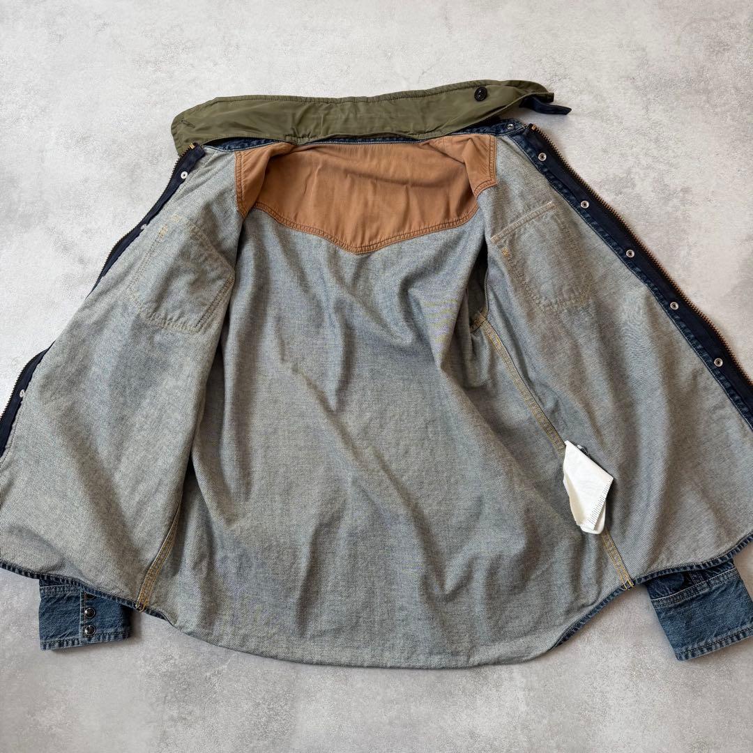 sacai ストレートフィットデニムジャケット ウェスタン調　ドッキング　異素材