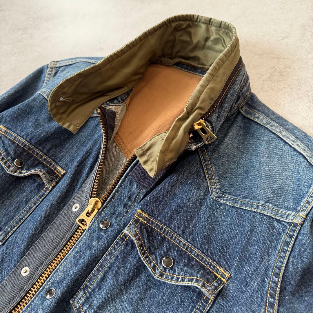 sacai ストレートフィットデニムジャケット ウェスタン調　ドッキング　異素材