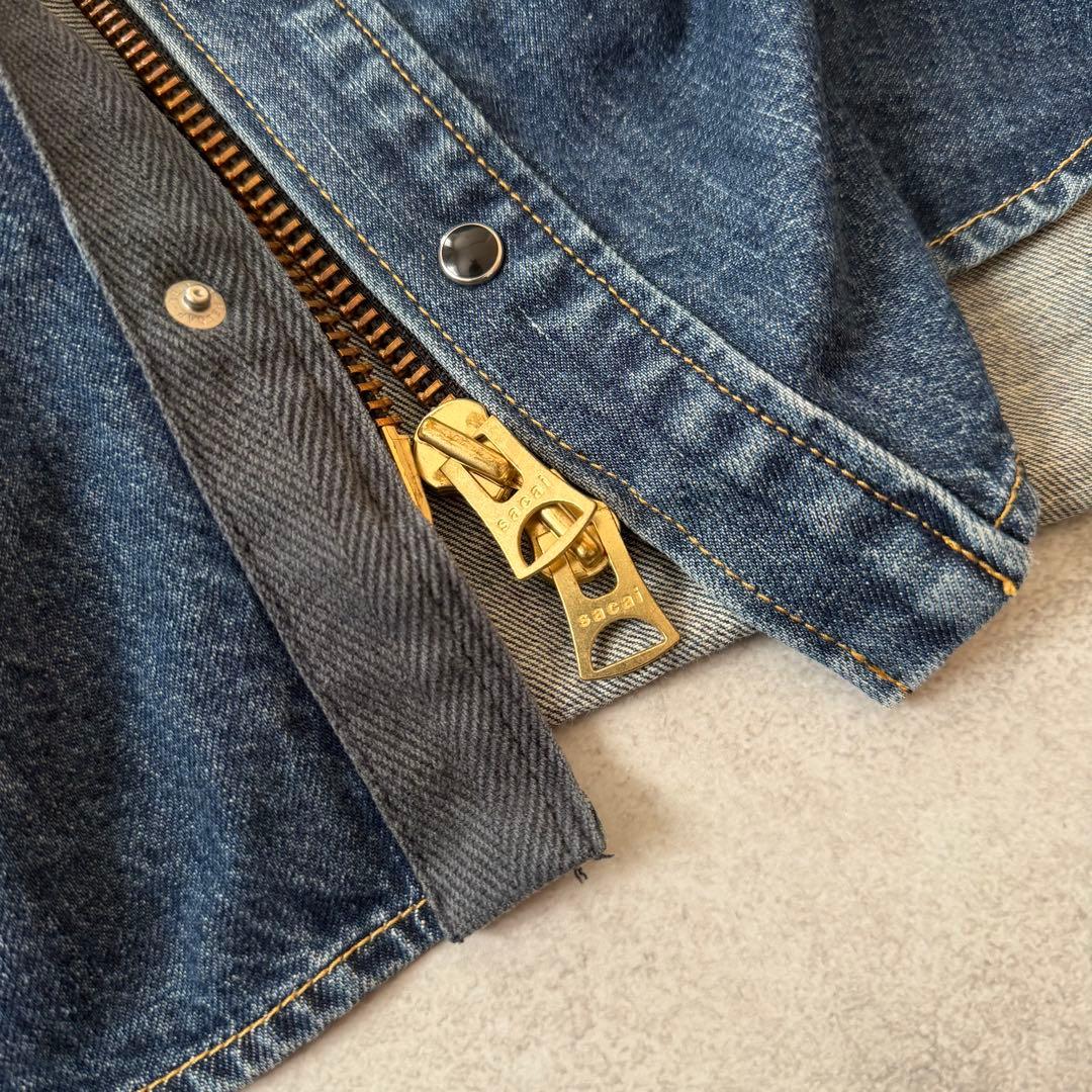 sacai ストレートフィットデニムジャケット ウェスタン調　ドッキング　異素材