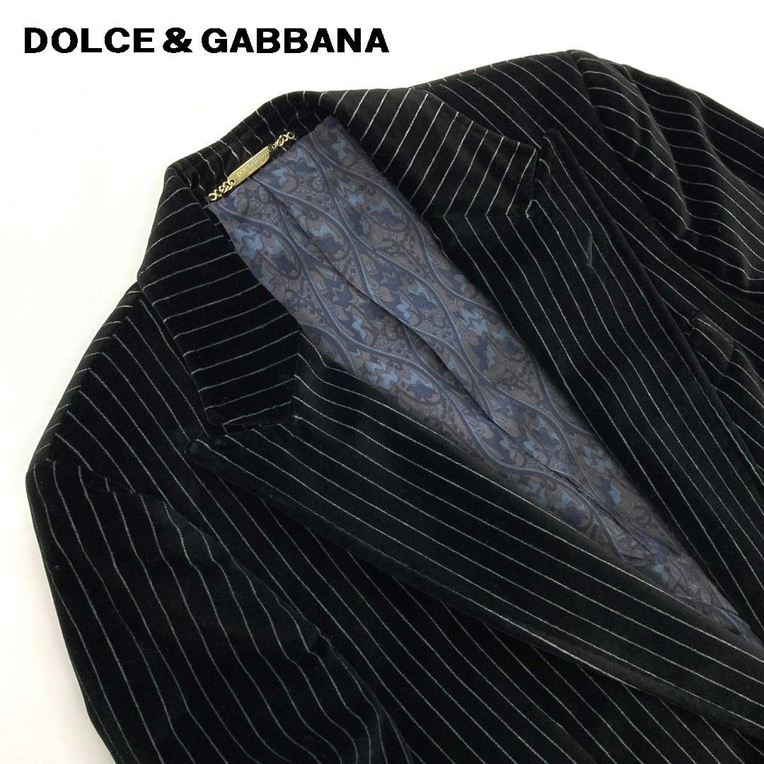 DOLCE＆GABBANA ドルチェ＆ガッバーナ ベルベットストライプジャケット
