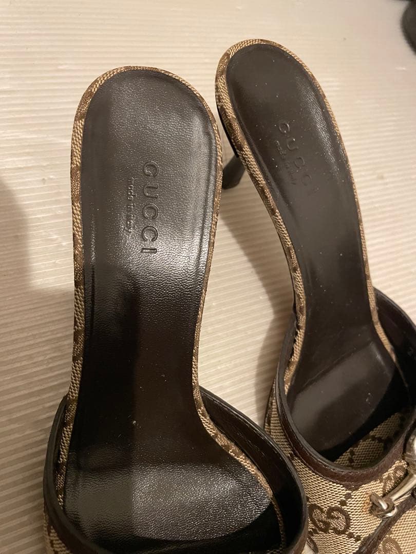 GUCCI ホースビットパンプス GGキャンバス ミュール 約21.5cm