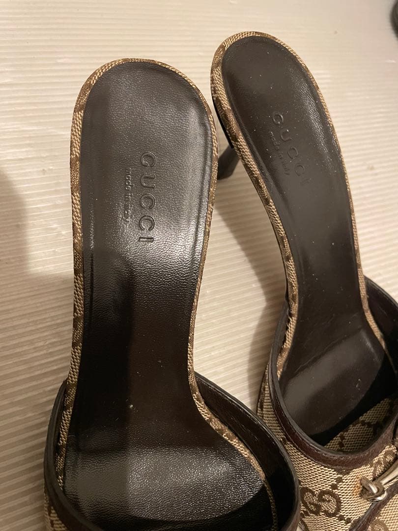 GUCCI ホースビットパンプス GGキャンバス ミュール 約21.5cm
