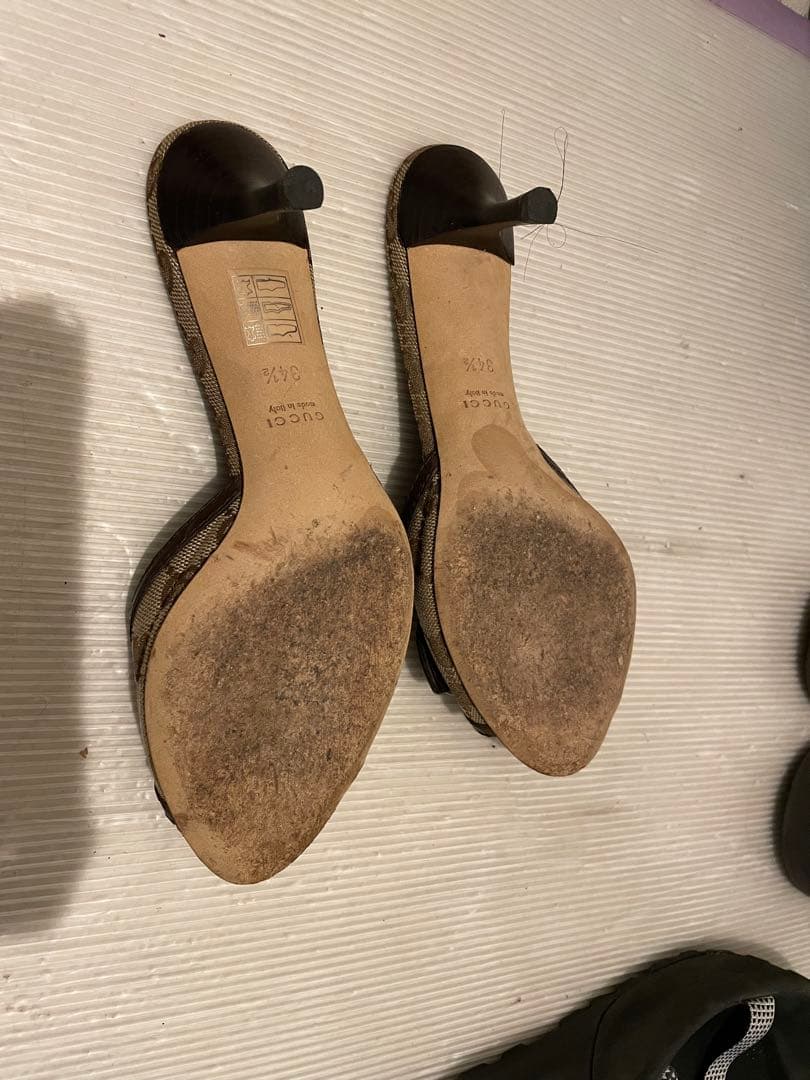 GUCCI ホースビットパンプス GGキャンバス ミュール 約21.5cm