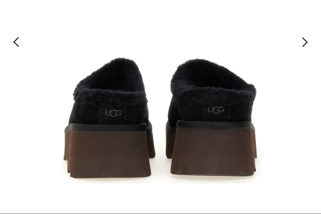 UGG W NEW HEIGHTS COZY CLOG黒スエードムートンサンダル