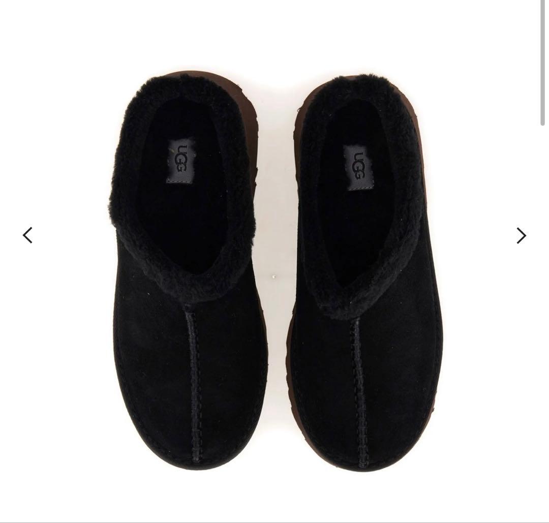 UGG W NEW HEIGHTS COZY CLOG黒スエードムートンサンダル