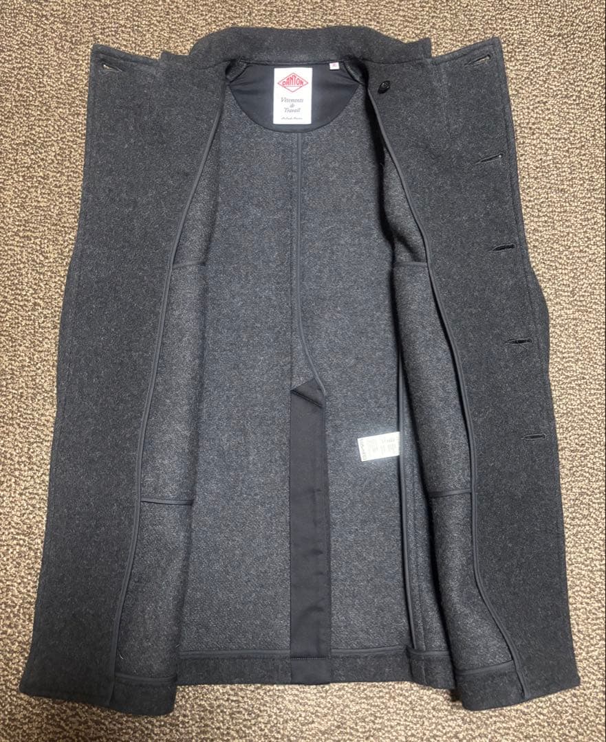 ダントン　ウールダブルコート　チャコール