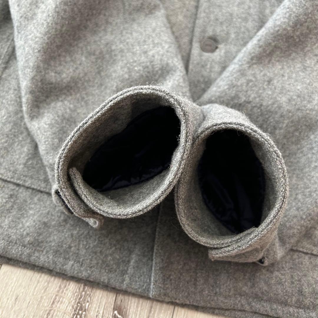 【美品】FTC ウール メルトン カバーオール グレー ネイビー Mキルティング