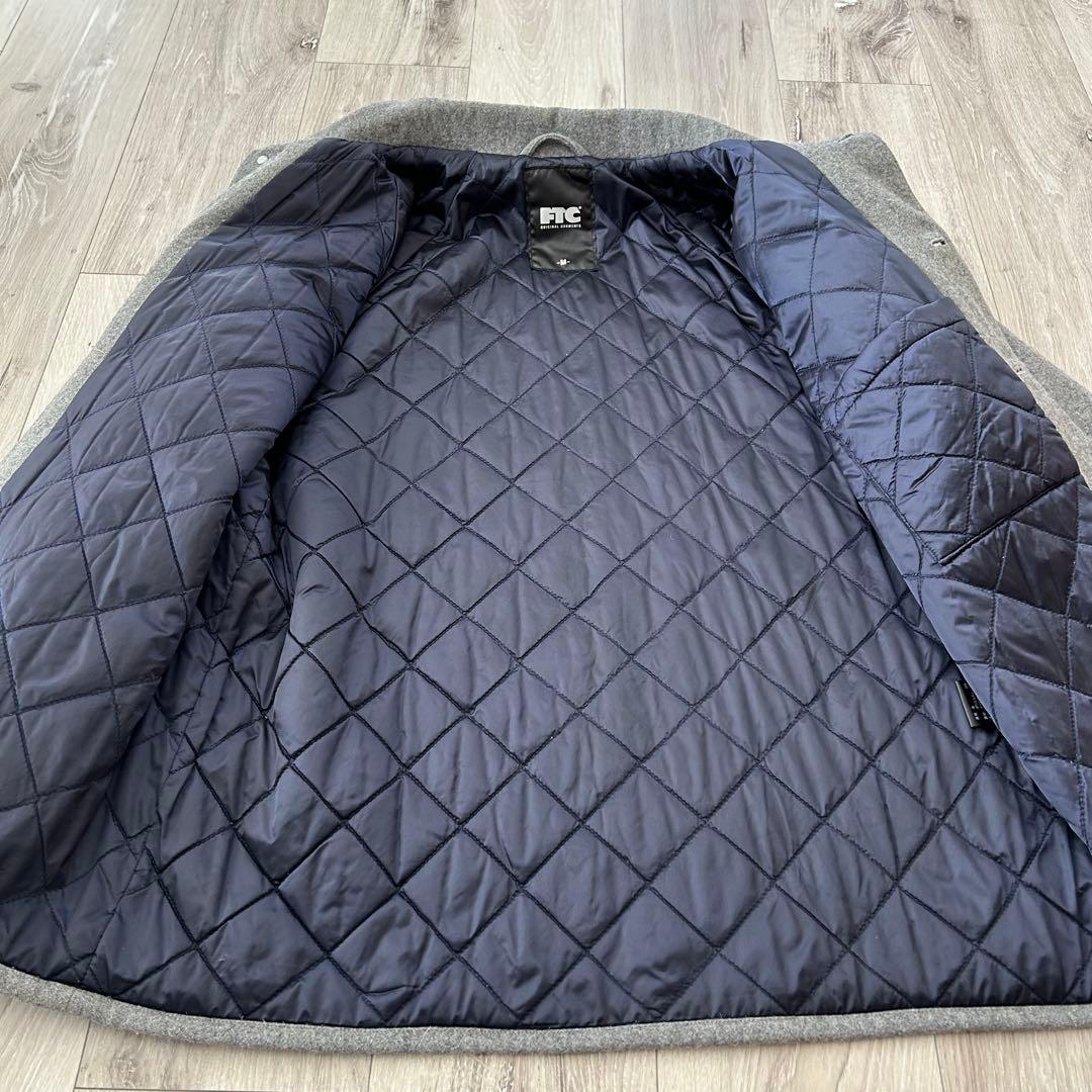 【美品】FTC ウール メルトン カバーオール グレー ネイビー Mキルティング