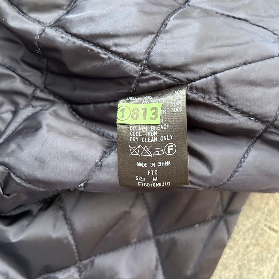 【美品】FTC ウール メルトン カバーオール グレー ネイビー Mキルティング