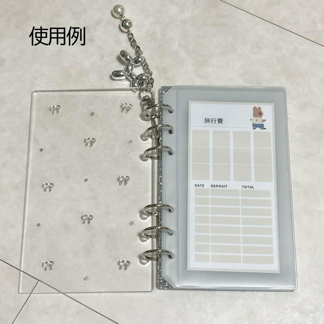 ✨しあん ✨A6 アクリルレジンバインダー　リング付き　韓国　貯金