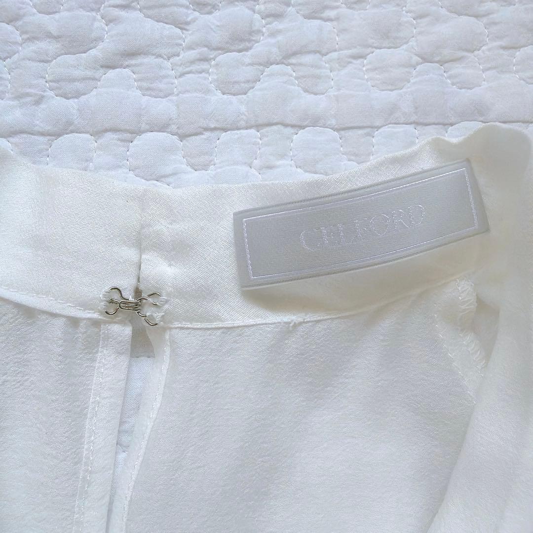 美品⚑　セルフォード ボウタイ　ビッグリボン　シアーブラウスホワイト