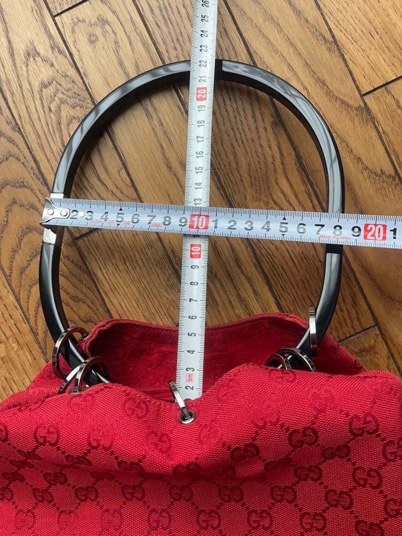 GUCCI GGパターン レッドハンドバッグ